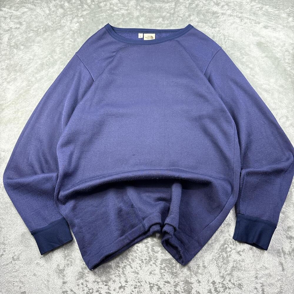Distressed 70s Vintage The North Face Blue Long Sleeve Insulite Size Large 100%